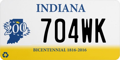 IN license plate 704WK