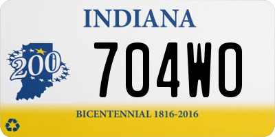 IN license plate 704WO