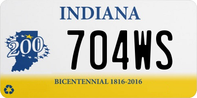 IN license plate 704WS