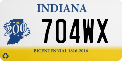 IN license plate 704WX