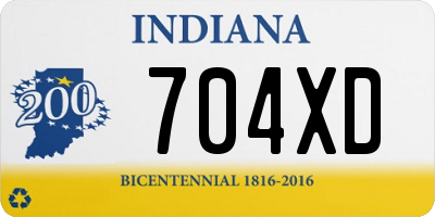 IN license plate 704XD