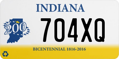 IN license plate 704XQ