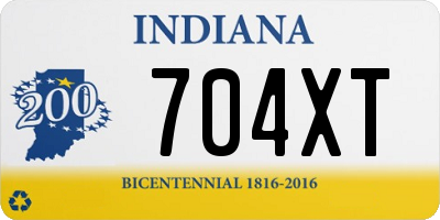IN license plate 704XT