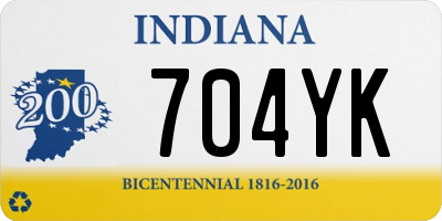 IN license plate 704YK