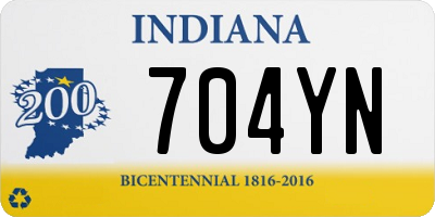 IN license plate 704YN