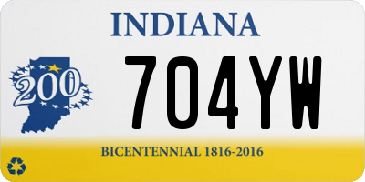 IN license plate 704YW