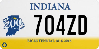 IN license plate 704ZD