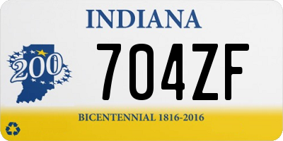 IN license plate 704ZF
