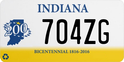IN license plate 704ZG
