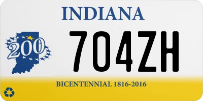 IN license plate 704ZH