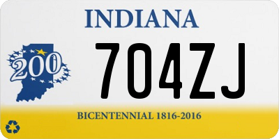 IN license plate 704ZJ