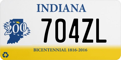 IN license plate 704ZL