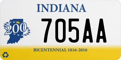 IN license plate 705AA