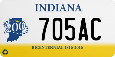 IN license plate 705AC