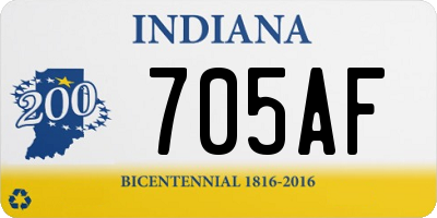 IN license plate 705AF