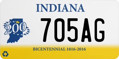 IN license plate 705AG