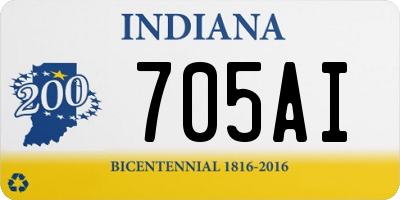 IN license plate 705AI