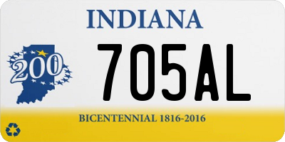 IN license plate 705AL