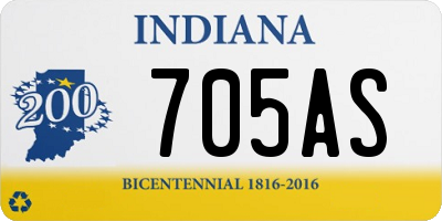 IN license plate 705AS