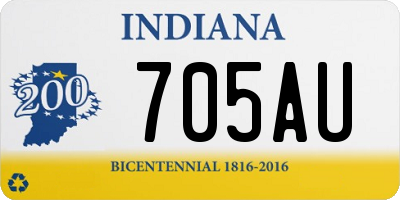 IN license plate 705AU