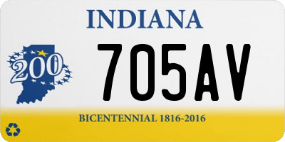 IN license plate 705AV