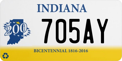 IN license plate 705AY