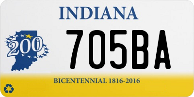 IN license plate 705BA