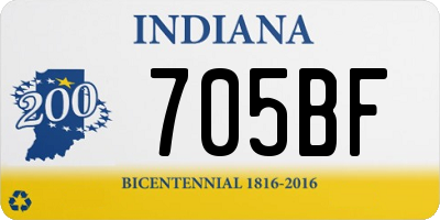 IN license plate 705BF