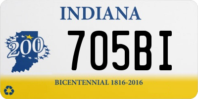 IN license plate 705BI