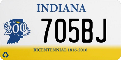 IN license plate 705BJ