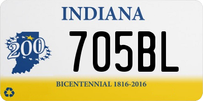 IN license plate 705BL