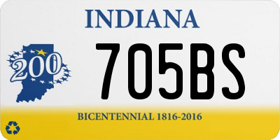 IN license plate 705BS