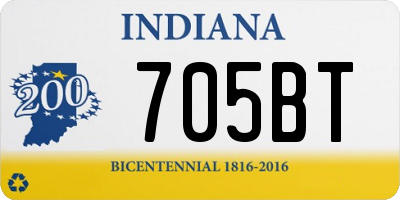 IN license plate 705BT