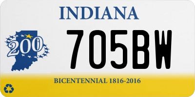 IN license plate 705BW