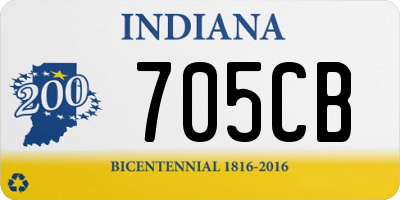 IN license plate 705CB