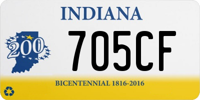 IN license plate 705CF