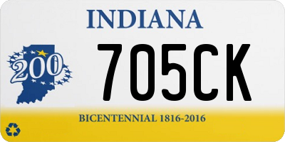 IN license plate 705CK