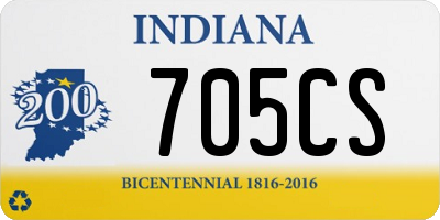 IN license plate 705CS