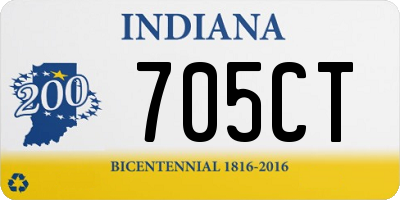 IN license plate 705CT