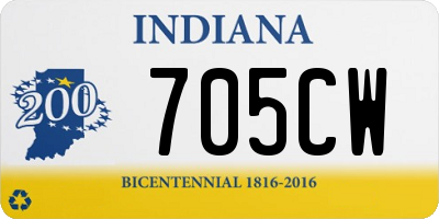 IN license plate 705CW