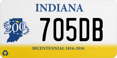 IN license plate 705DB