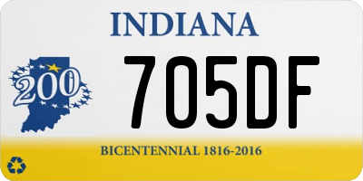 IN license plate 705DF