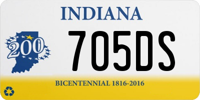 IN license plate 705DS