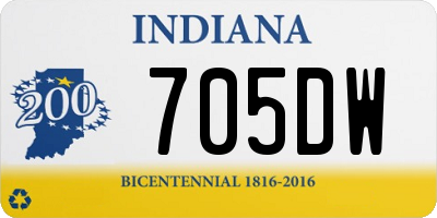 IN license plate 705DW