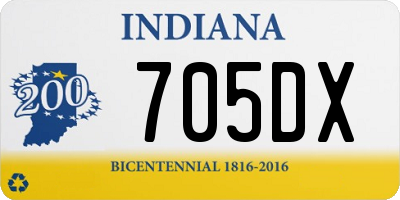 IN license plate 705DX