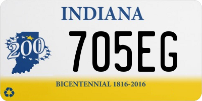 IN license plate 705EG