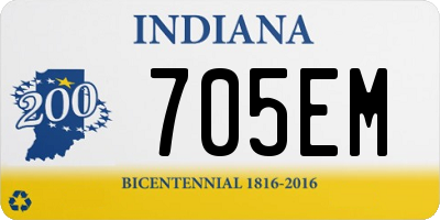 IN license plate 705EM