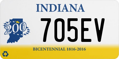 IN license plate 705EV