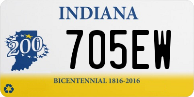 IN license plate 705EW