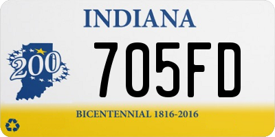 IN license plate 705FD